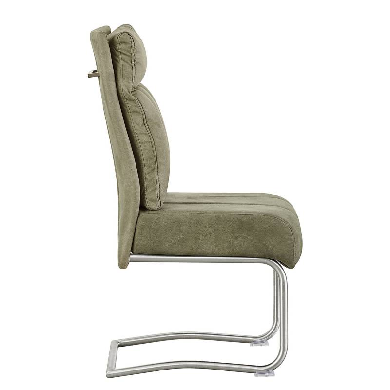 home24 Freischwinger Crowan 2er-Set 45 x 101 x 65cm Grün/Grün von home24