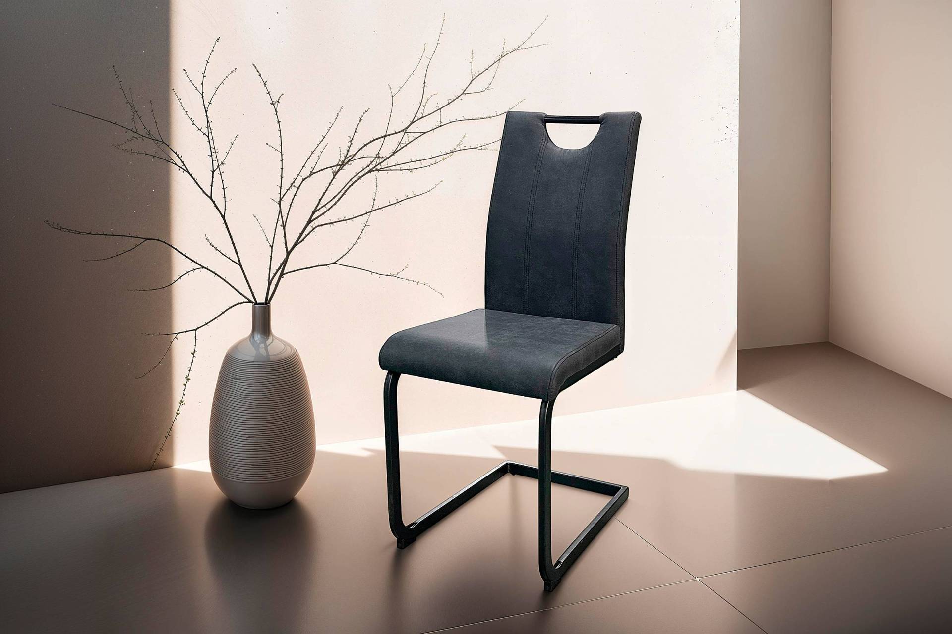 home24 Freischwinger Fonaia 2er-Set 42 x 97 x 58cm Microfaser Schwarz/Grau home24 Freischwinger Fonaia 2er-Set 42 x 97 x 58cm Microfaser Schwarz/Grau von home24