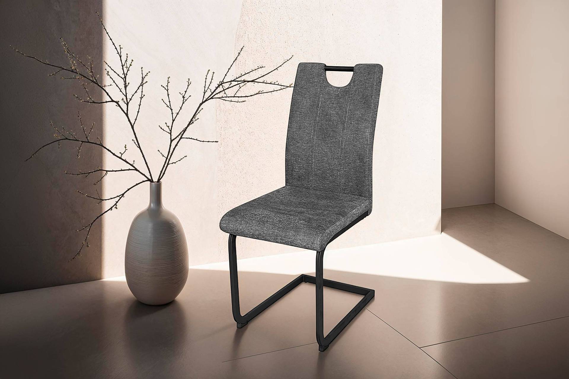 home24 Freischwinger Fonaia 2er-Set 42 x 97 x 58cm Webstoff Schwarz/Grau home24 Freischwinger Fonaia 2er-Set 42 x 97 x 58cm Webstoff Schwarz/Grau von home24