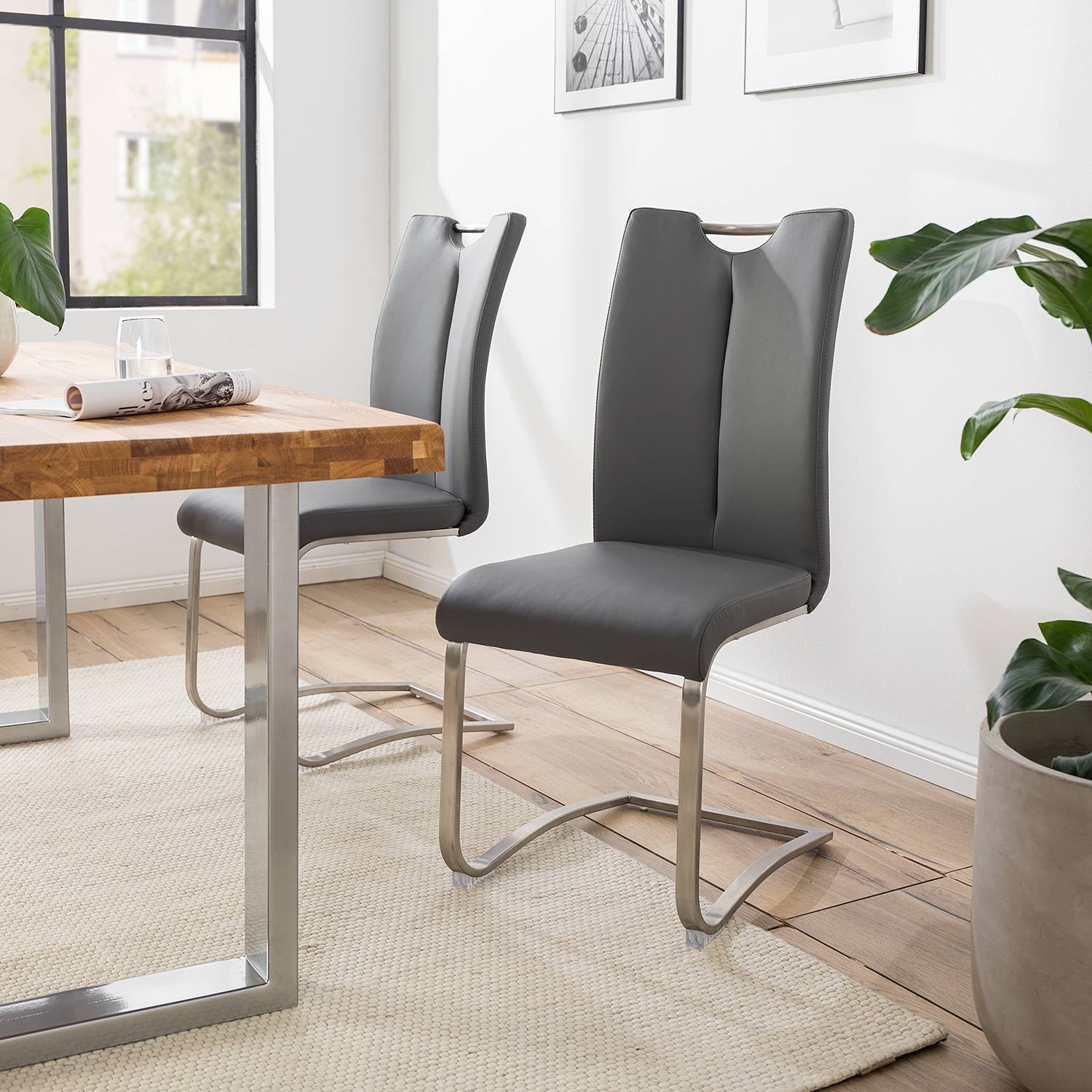 home24 Freischwinger Ratos 2er-Set 45 x 102 x 58cm Grau/Grau home24 Freischwinger Ratos 2er-Set 45 x 102 x 58cm Grau/Grau von home24