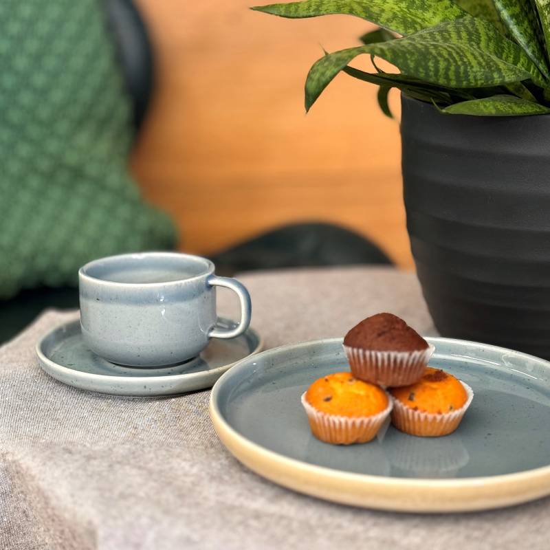 home24 Frühstückssets Candy 12-teilig 26 x 32 x 54cm Blau/Blau von home24