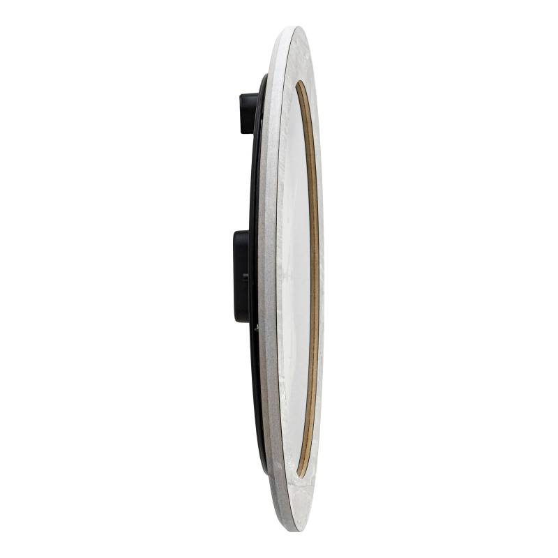 home24 Funk-Wanduhr Neuma Holzgehäuse 35 x 35 x 5cm Multicolor/Steingrau von home24