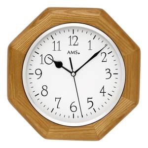 home24 Funk-Wanduhr Panco Holzgehäuse 27 x 27 x 5cm Multicolor/Esche Hell von home24