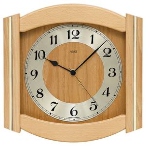 home24 Funk-Wanduhr Peuca Massivholz Buche 27 x 27 x 5cm Multicolor/Beige von home24
