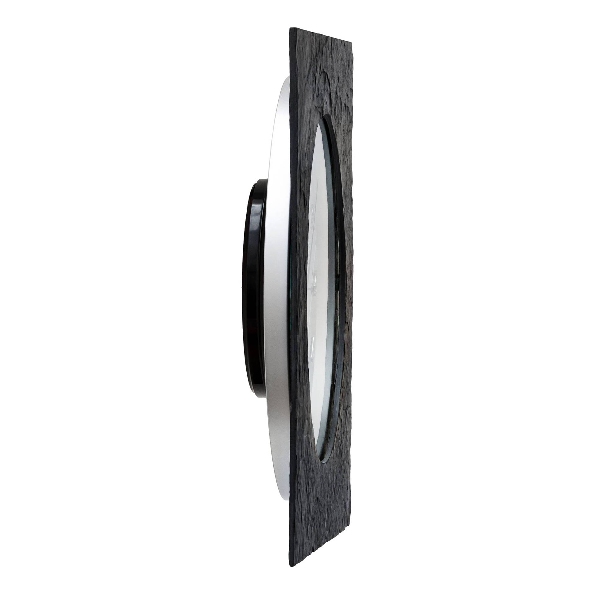home24 Funk-Wanduhr Rere Schiefer 34 x 34 x 5cm Schwarz/Schwarz von home24