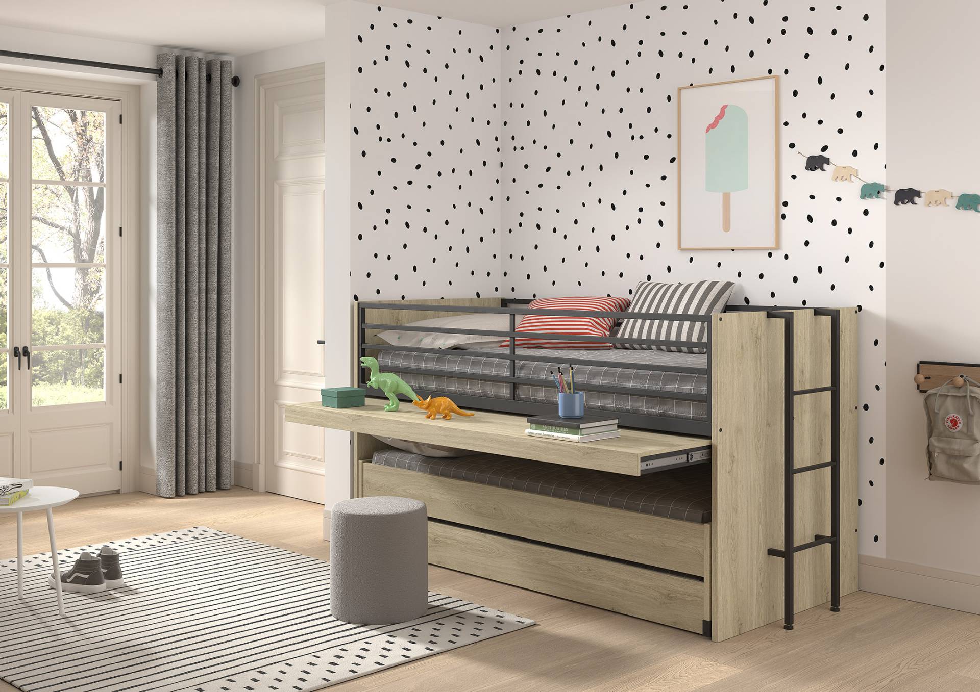 home24 Funktionales Kojenbett Sam 90 x 200cm Braun/Eiche Dekor home24 Funktionales Kojenbett Sam 90 x 200cm Braun/Eiche Dekor von home24