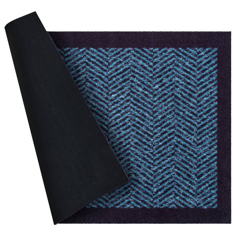 home24 Fußmatte Herringbone 60 x 85cm Blau/Blau von home24