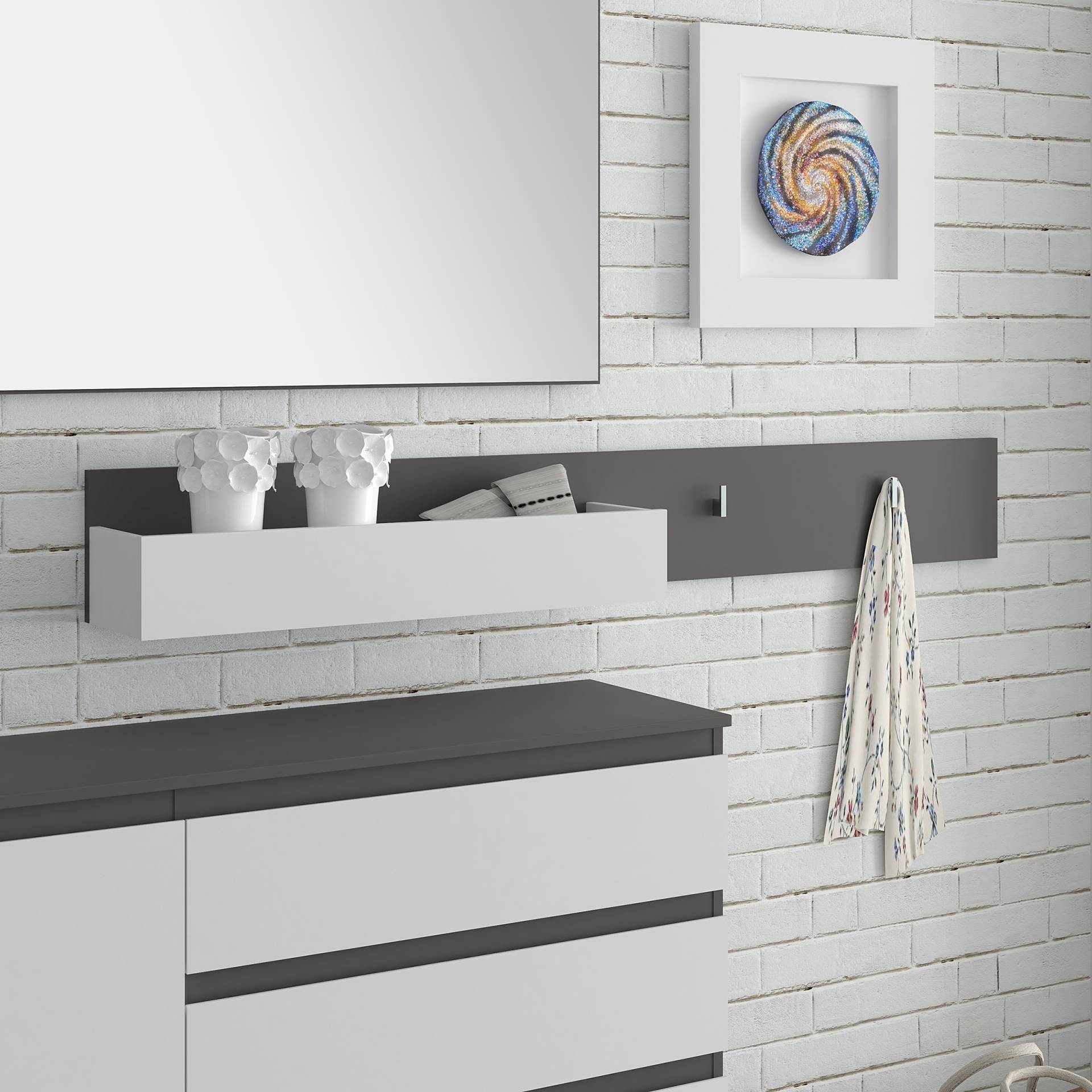 home24 Garderobenleiste - Aufbewahrung 150 x 19 x 19cm Braun/Grau home24 Garderobenleiste - Aufbewahrung 150 x 19 x 19cm Braun/Grau von home24