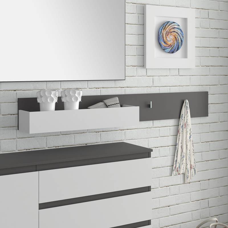 home24 Garderobenleiste - Aufbewahrung 150 x 19 x 19cm Braun/Grau von home24