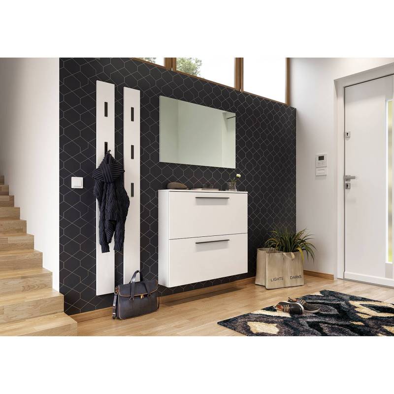 home24 Garderobenpaneel 15 x 170 x 3cm Weiß/Weiß von home24