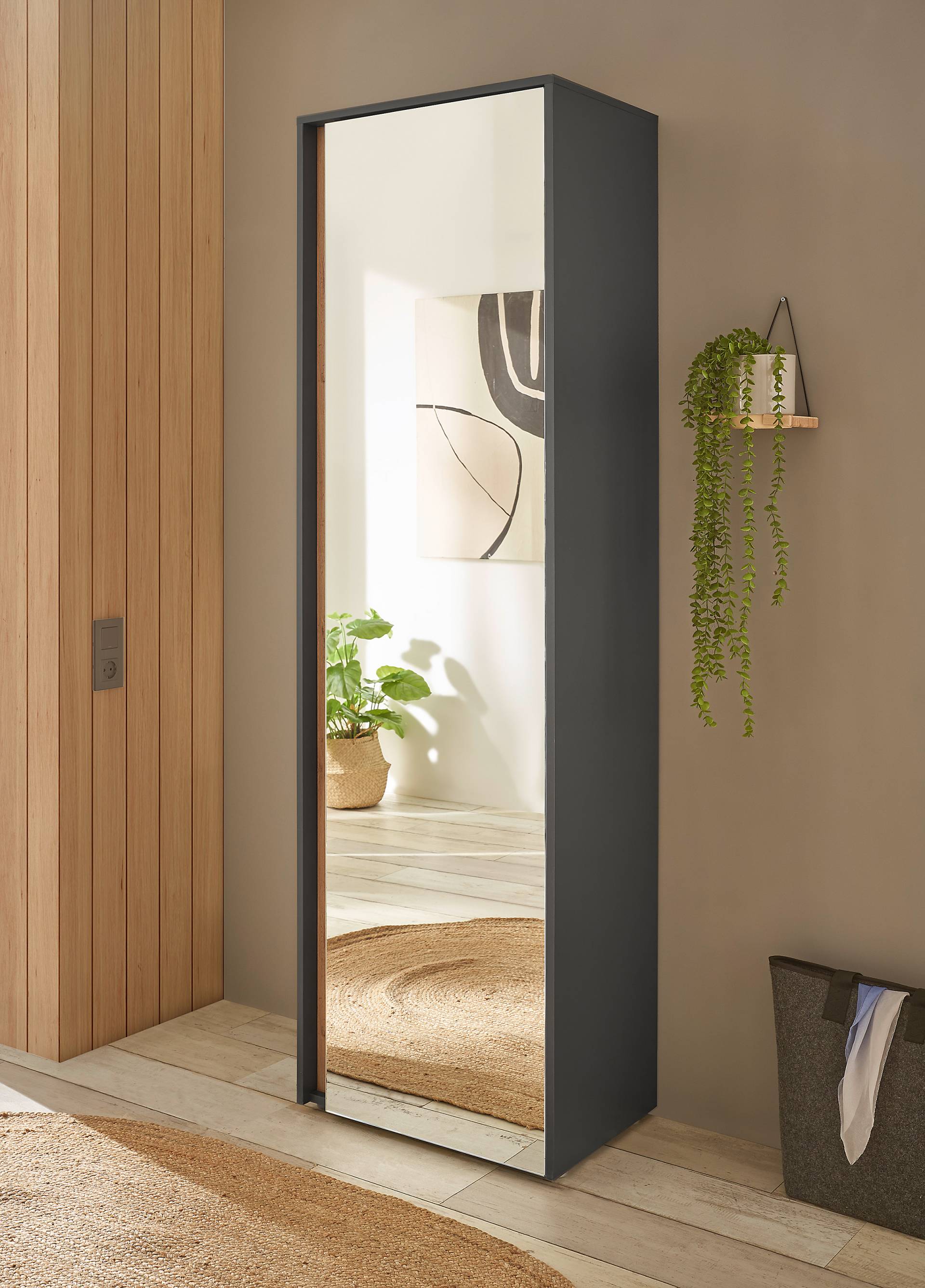 home24 Garderobenschrank 60 x 200 x 40cm Grau/Anthrazit von home24