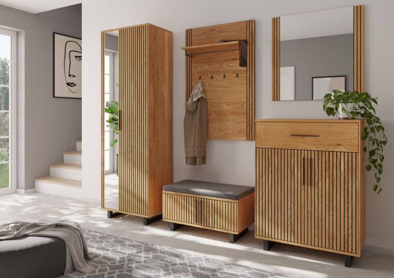 home24 Garderobenschrank 70 x 200 x 40cm Braun/Grau von home24