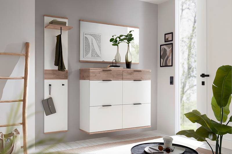 home24 Garderobenset 3-tlg - Schuhkipper 168 x 198 x 37cm Weiß von home24