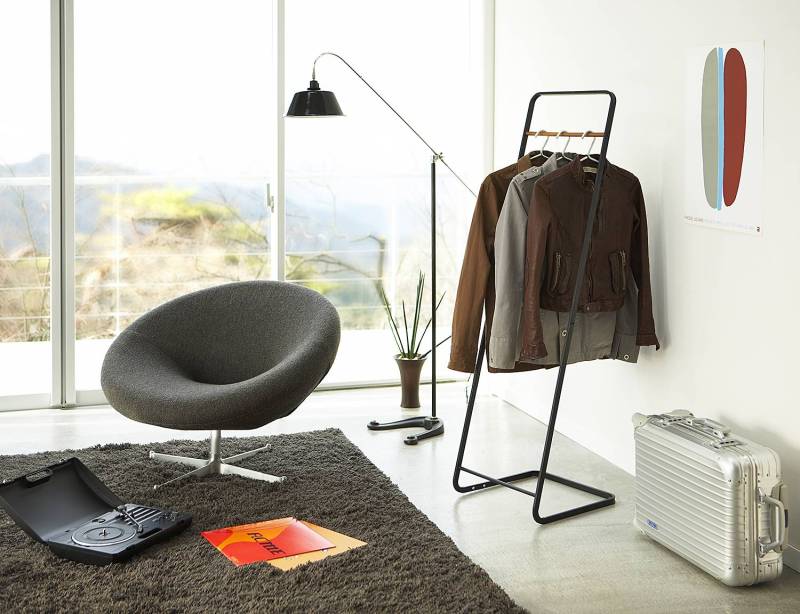 home24 Garderobenständer 40 x 140cm Schwarz/Schwarz von home24