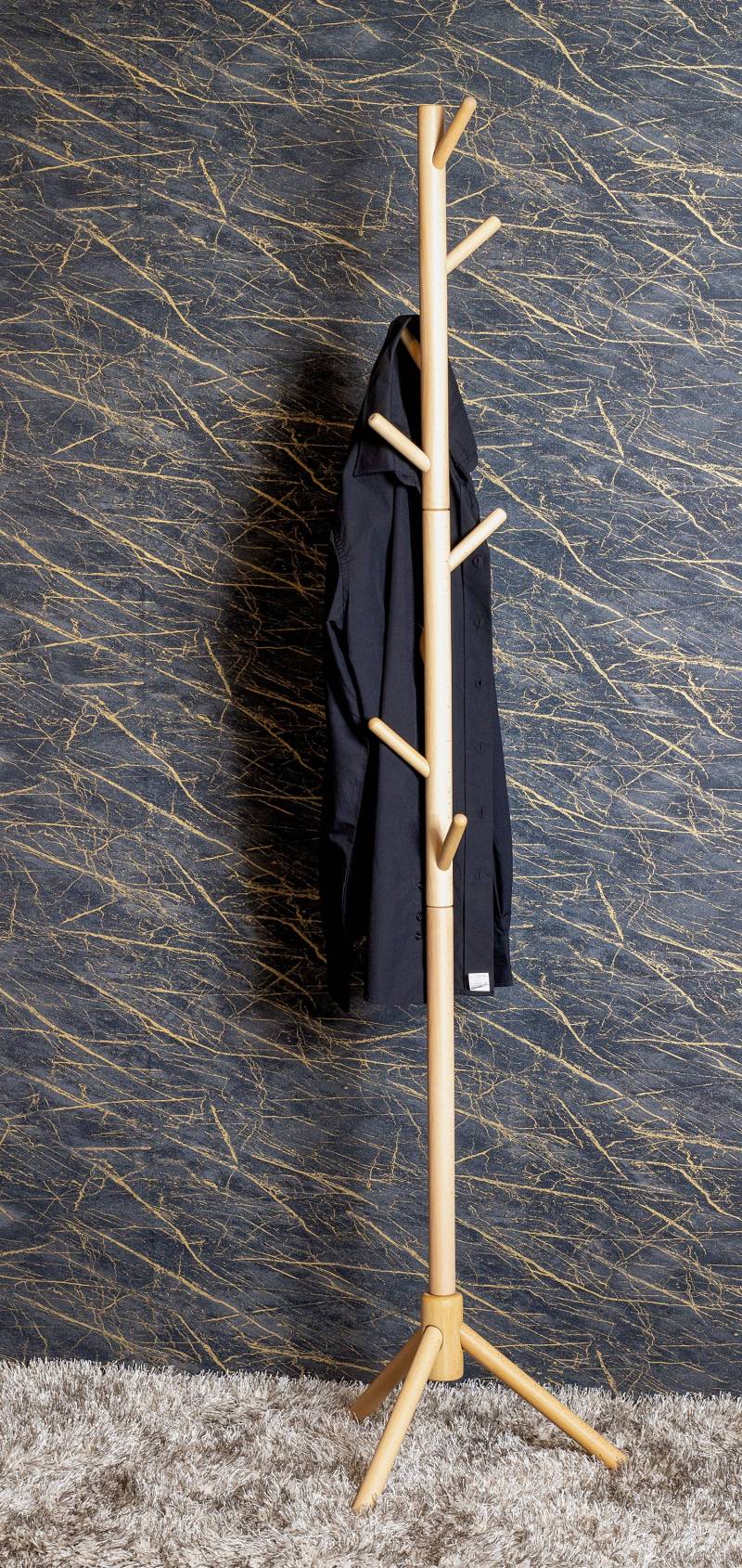 home24 Garderobenständer Cidara Ø 43cm Braun/Eiche von home24