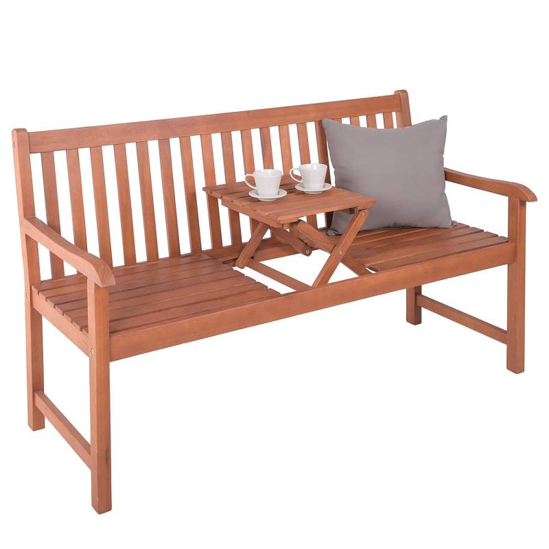 home24 Gartenbank Padang Eukalyptus, geölt Braun 141 x 13 x 65cm von home24