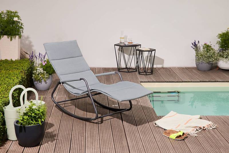 home24 Gartenliege Aliano Kunststoffart: Polyester PVC Material: Metall, Kunststoff Metallart: Aluminium Oberfläche Metall: Pulverbeschichtet von home24