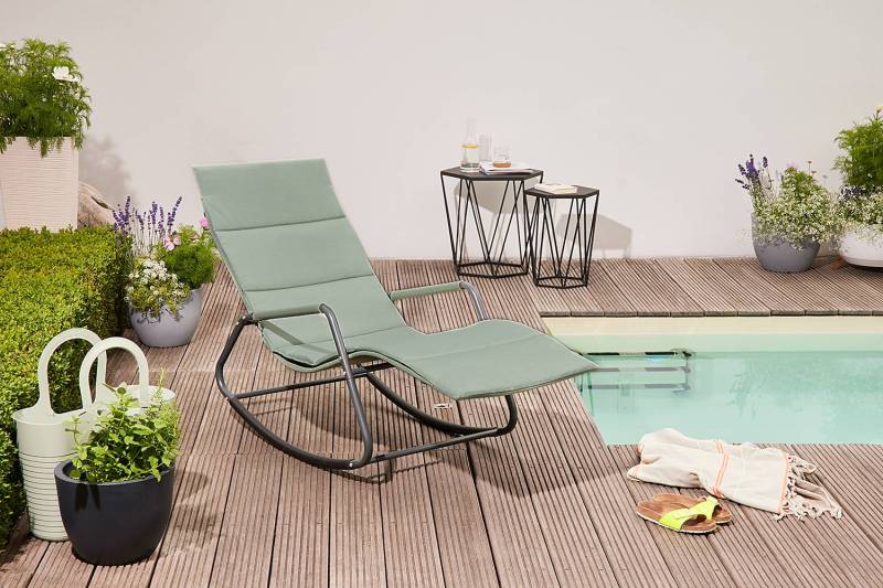 home24 Gartenliege Aliano Kunststoffart: Polyester PVC Material: Metall, Kunststoff Metallart: Aluminium Oberfläche Metall: Pulverbeschichtet von home24