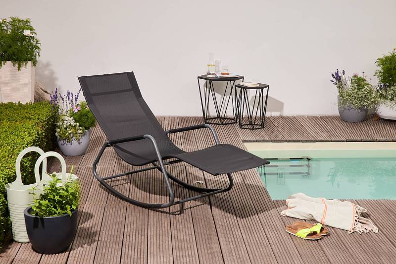 home24 Gartenliege Aliano Kunststoffart: Polyester PVC Material: Metall, Kunststoff Metallart: Aluminium Oberfläche Metall: Pulverbeschichtet von home24