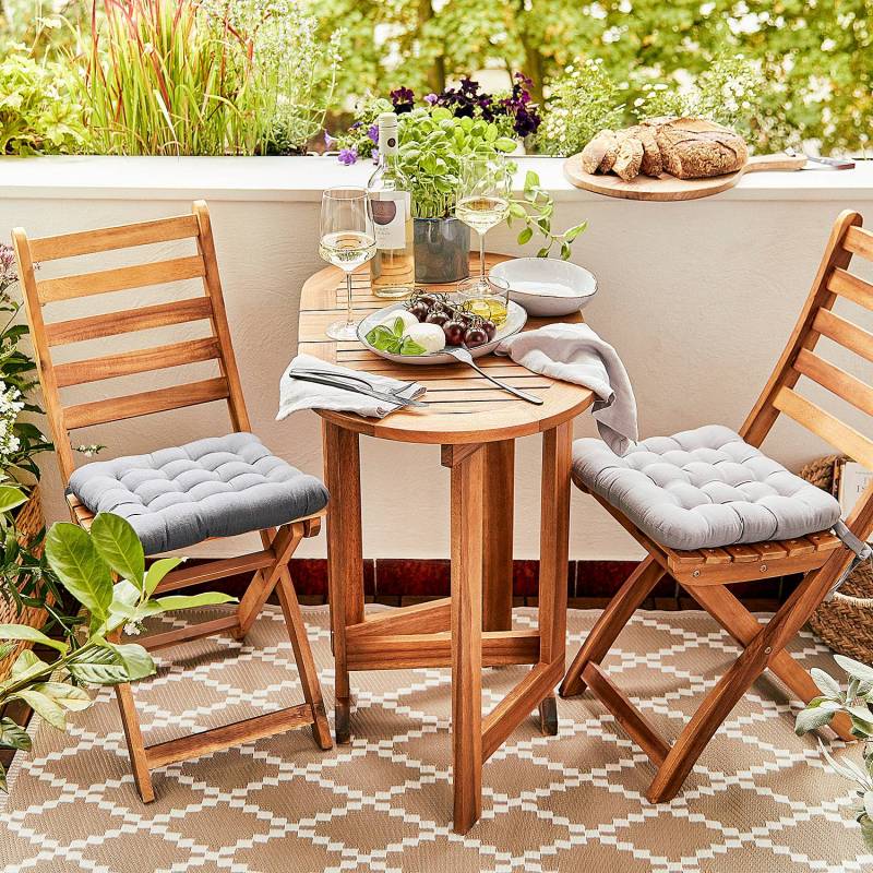 home24 Gartenstuhl 2er-Set Braun/Braun von home24