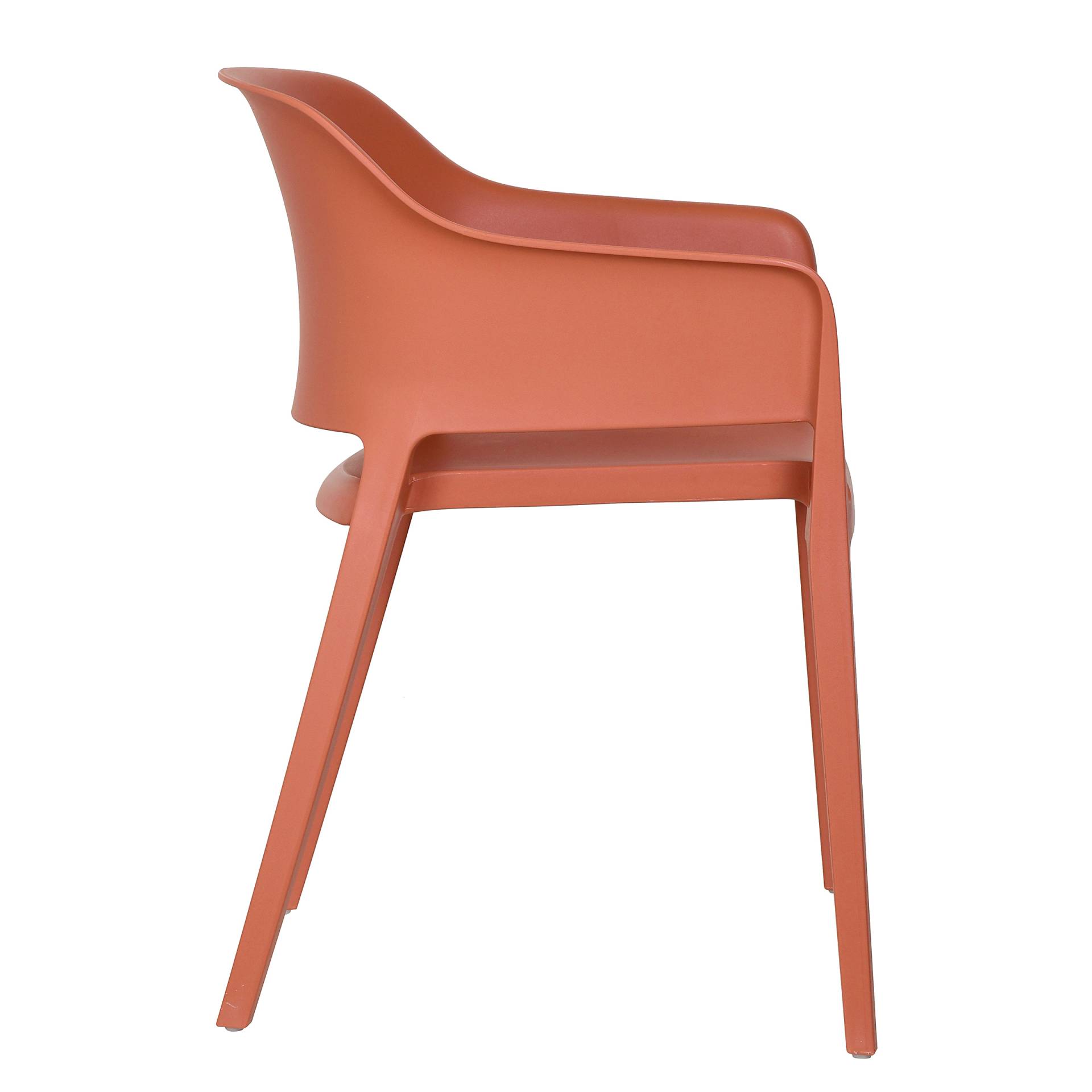 home24 Gartenstuhl Trige Polypropylen Rot/Terracotta 78 x 55 x 55cm von home24