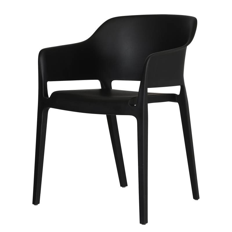 home24 Gartenstuhl Trige Polypropylen Schwarz/Schwarz 78 x 55 x 55cm von home24