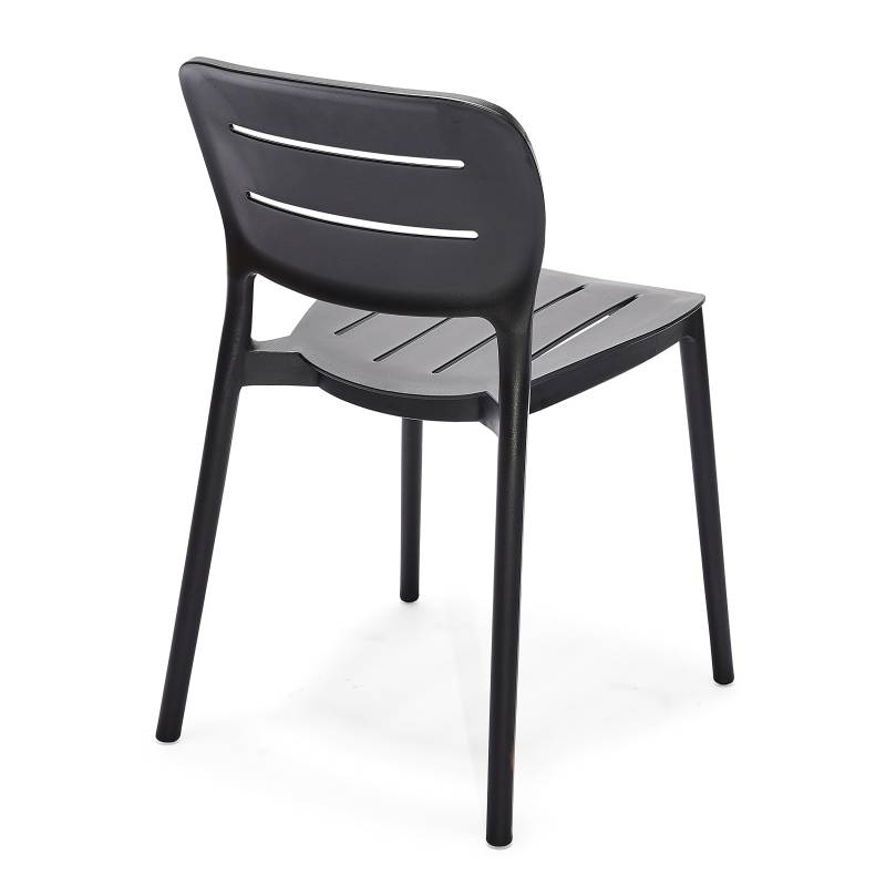 home24 Gartenstuhl Zubero Polypropylen Schwarz/Schwarz 46 x 79 x 53cm von home24