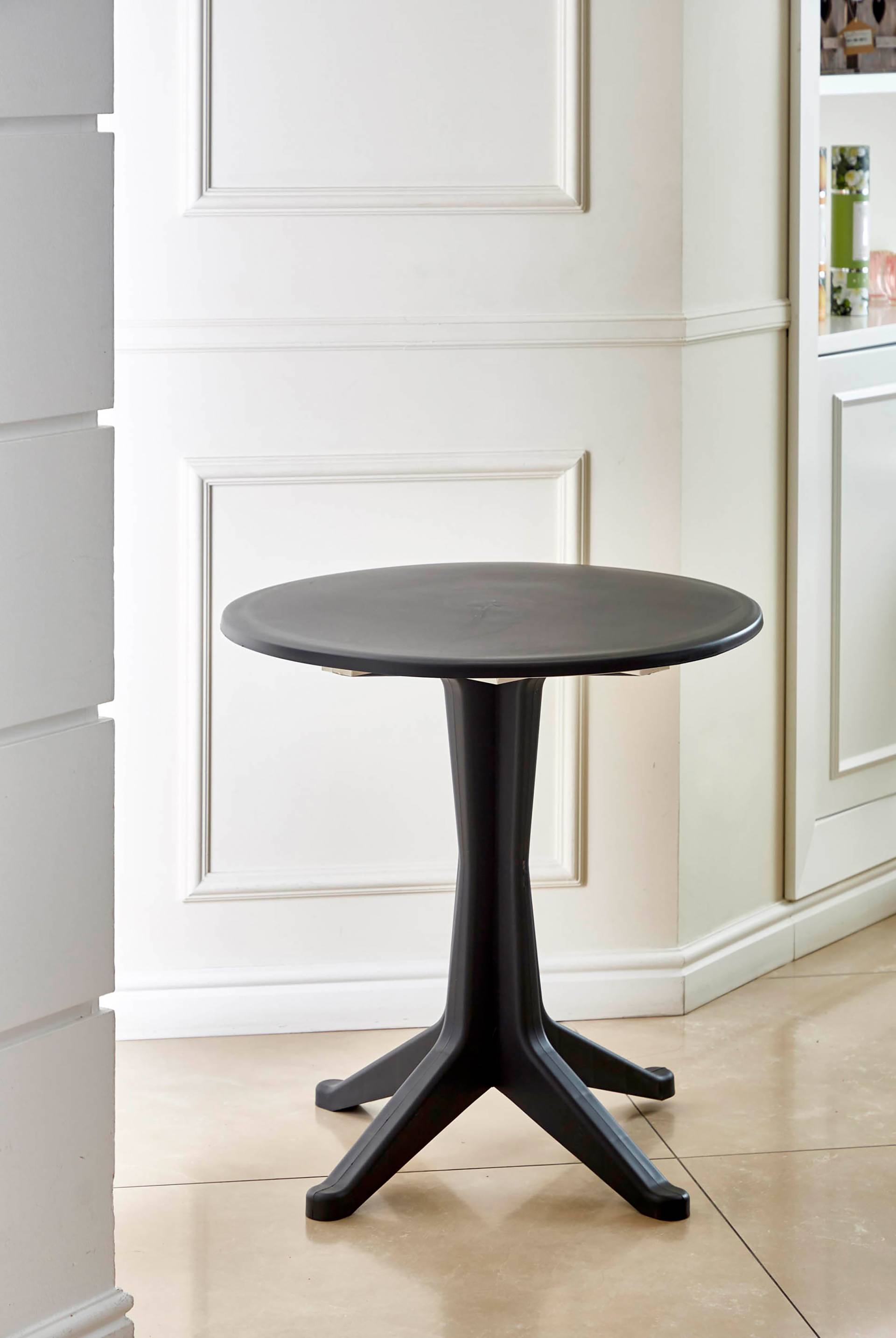 home24 Gartentisch Besara Polypropylen 70 x 72 x 70cm Schwarz von home24