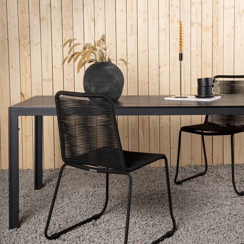 home24 Gartentisch Break Kunststoffart: Polypropylen Material: Kunststoff 205cm Schwarz/Schwarz von home24