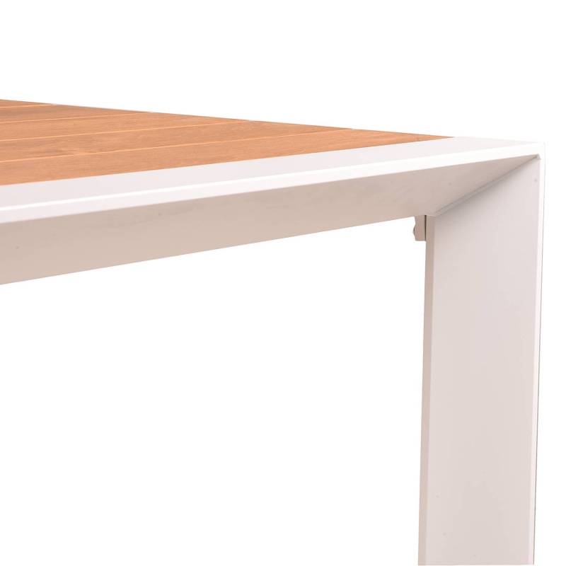 home24 Gartentisch Venice Polyester PVC Aluminium, pulverbeschichtet 100 x 74 x 200cm Braun/Weiß von home24