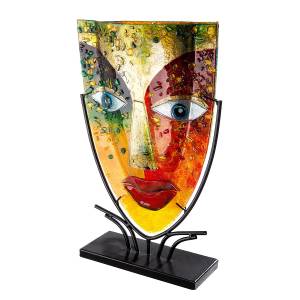 home24 Gesichtsvase Blue Eye 28 x 47 x 10cm Multicolor von home24