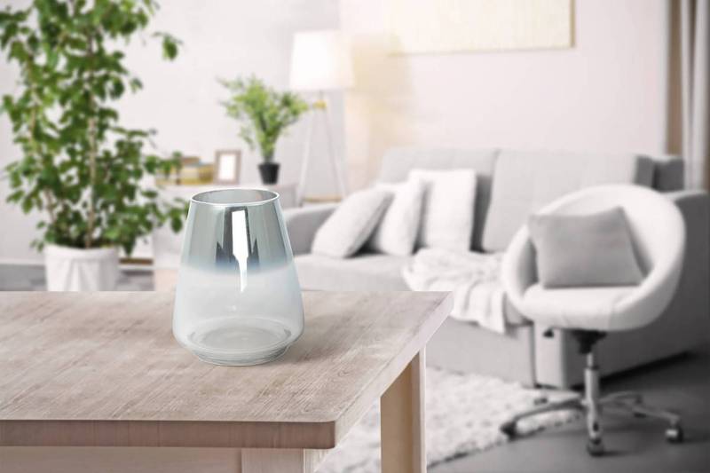 home24 Glasvase Saigon Typ A 16 x 19 x 16cm Silber/Silber von home24