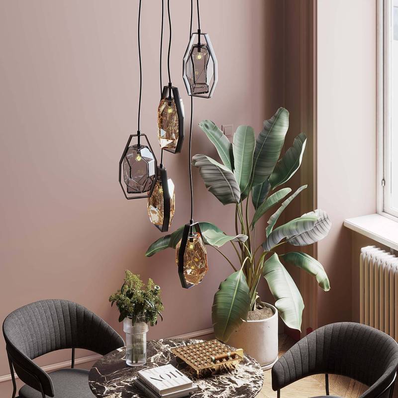 home24 Hängeleuchte Diamond Fever Spiral 42 x 130 x 42cm Schwarz/Schwarz Schirm: Glas lackiert, Stahl lackiert, Baldachin: Stahl pulverbeschichtet G9 home24 Hängeleuchte Diamond Fever Spiral 42 x 130 x 42cm Schwarz/Schwarz Schirm: Glas lackiert, Stahl lackiert, Baldachin: Stahl pulverbeschichtet G9 von home24