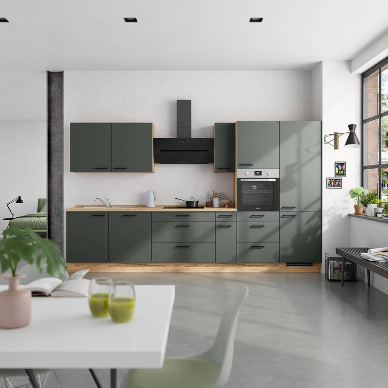 home24 Hängeschrank Easytouch mit 1 Tür 60cm Türanschlag rechts Grün/Dunkelgrün von home24