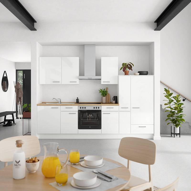 home24 Hängeschrank Flash mit 1 Tür 45cm Türanschlag links Weiß/Hochglanz Weiß von home24