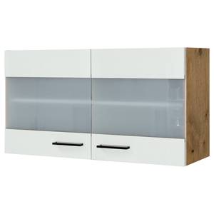 home24 Hängeschrank Glas horizontal 100cm Weiß/Magnolienweiß von home24