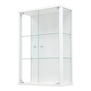 home24 Hängevitrine I 56 x 82 x 25cm ohne Beleuchtung Weiß/Weiß von home24