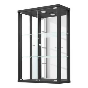 home24 Hängevitrine II 56 x 82 x 25cm Schwarz/Schwarz von home24