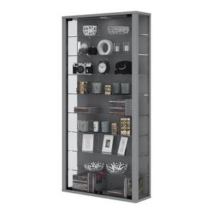 home24 Hängevitrine Vitrosa III 59 x 113 x 18cm Silber/Silber von home24