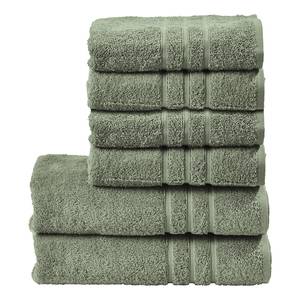 home24 Handtuchset Daily Uni 6-teilig Grün/Khaki von home24