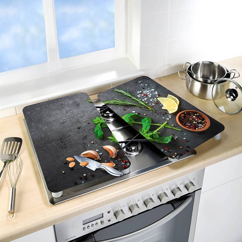 home24 Herdabdeckplatten Kräuter (2er-Set) 30 x 6 x 52cm von home24