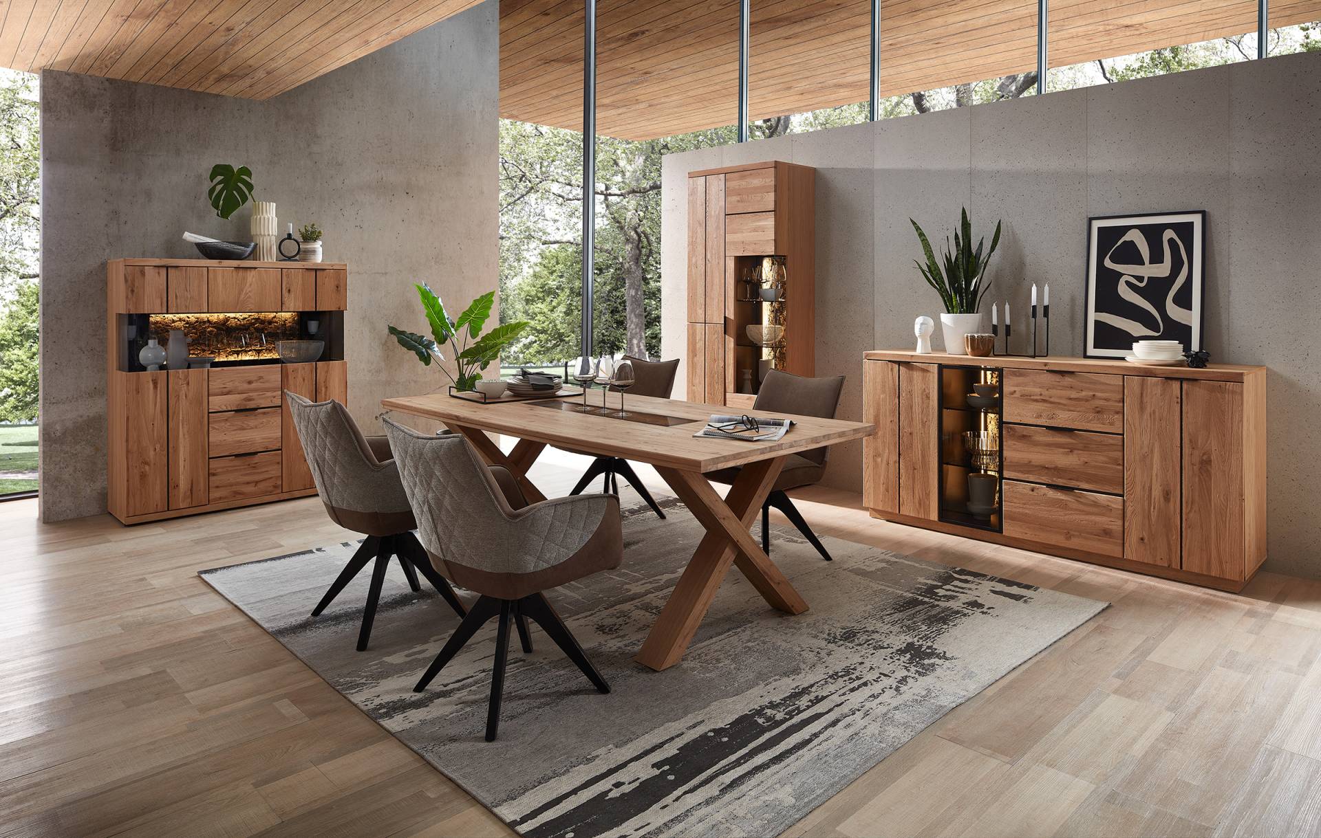 home24 Highboard - 122 cm 122 x 144 x 42cm Braun mit Beleuchtung home24 Highboard - 122 cm 122 x 144 x 42cm Braun mit Beleuchtung von home24