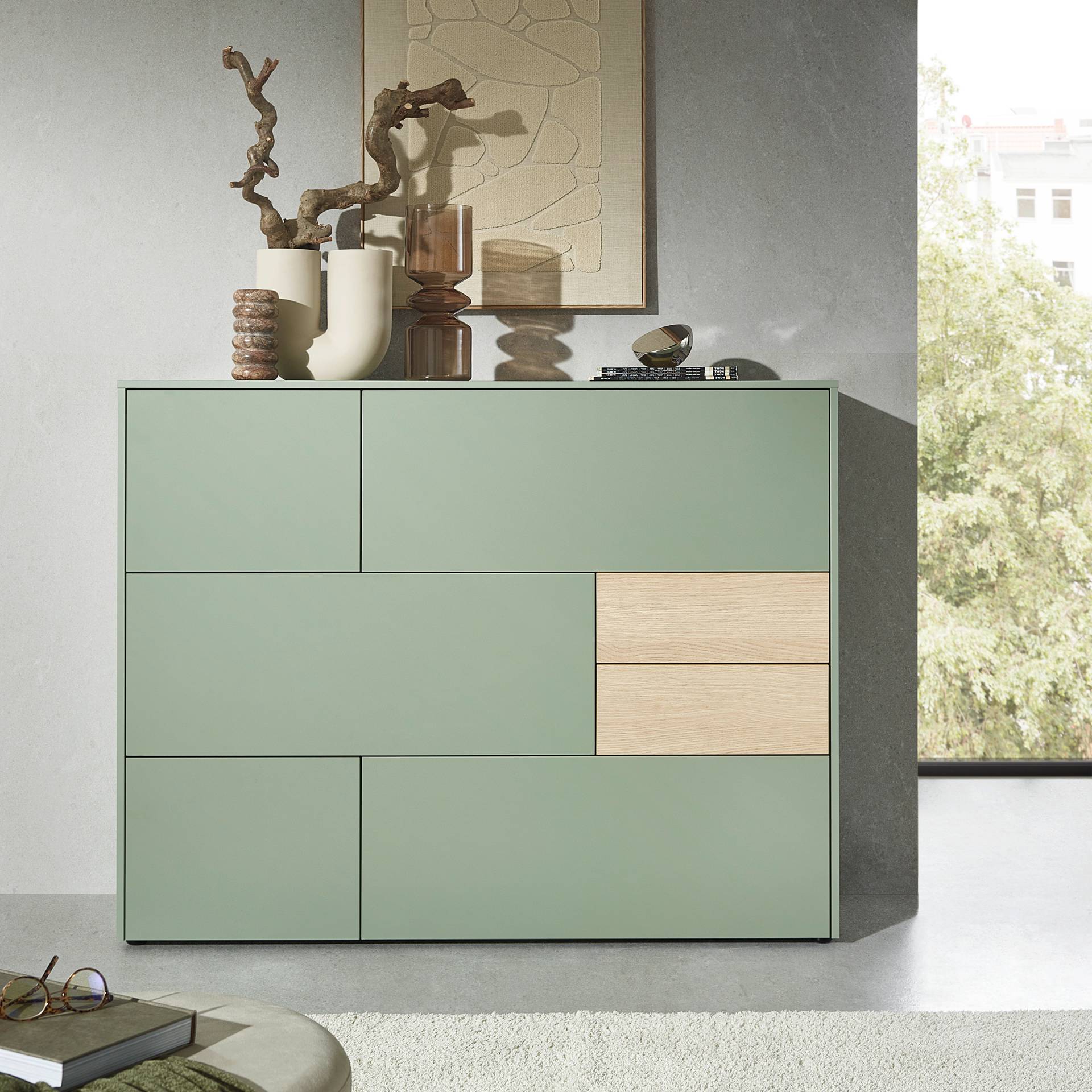 home24 Highboard 139 x 109 x 41cm Grün/Salbei home24 Highboard 139 x 109 x 41cm Grün/Salbei von home24