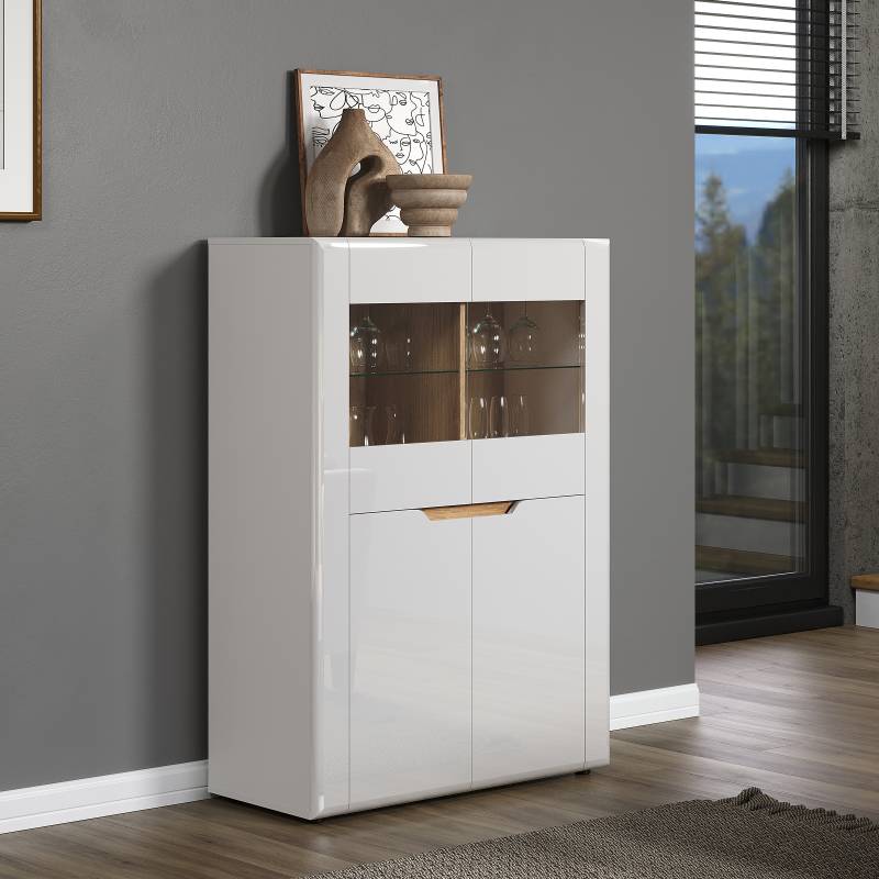 home24 Highboard 96 x 133 x 39cm Weiß von home24
