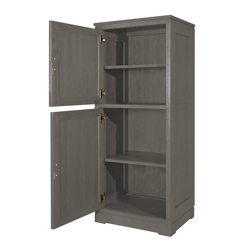 home24 Highboard Geriffelt 59 x 142 x 46cm Türanschlag links Grau/Grau von home24