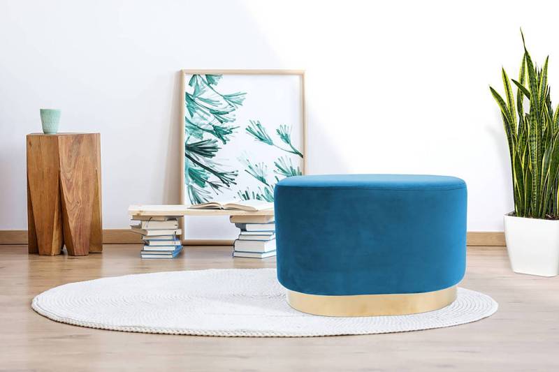 home24 Hocker Nano Typ C 36cm Multicolor/Blau von home24