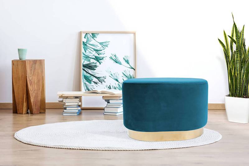 home24 Hocker Nano Typ C 36cm Multicolor/Petrol von home24