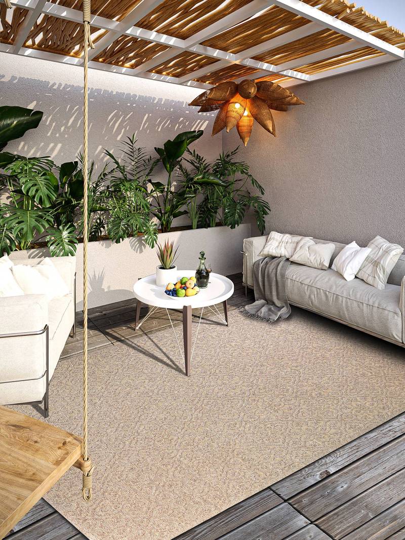 home24 In- & Outdoorteppich Julie Beige/Beige Recyceltes Polyester 200 x 290cm von home24