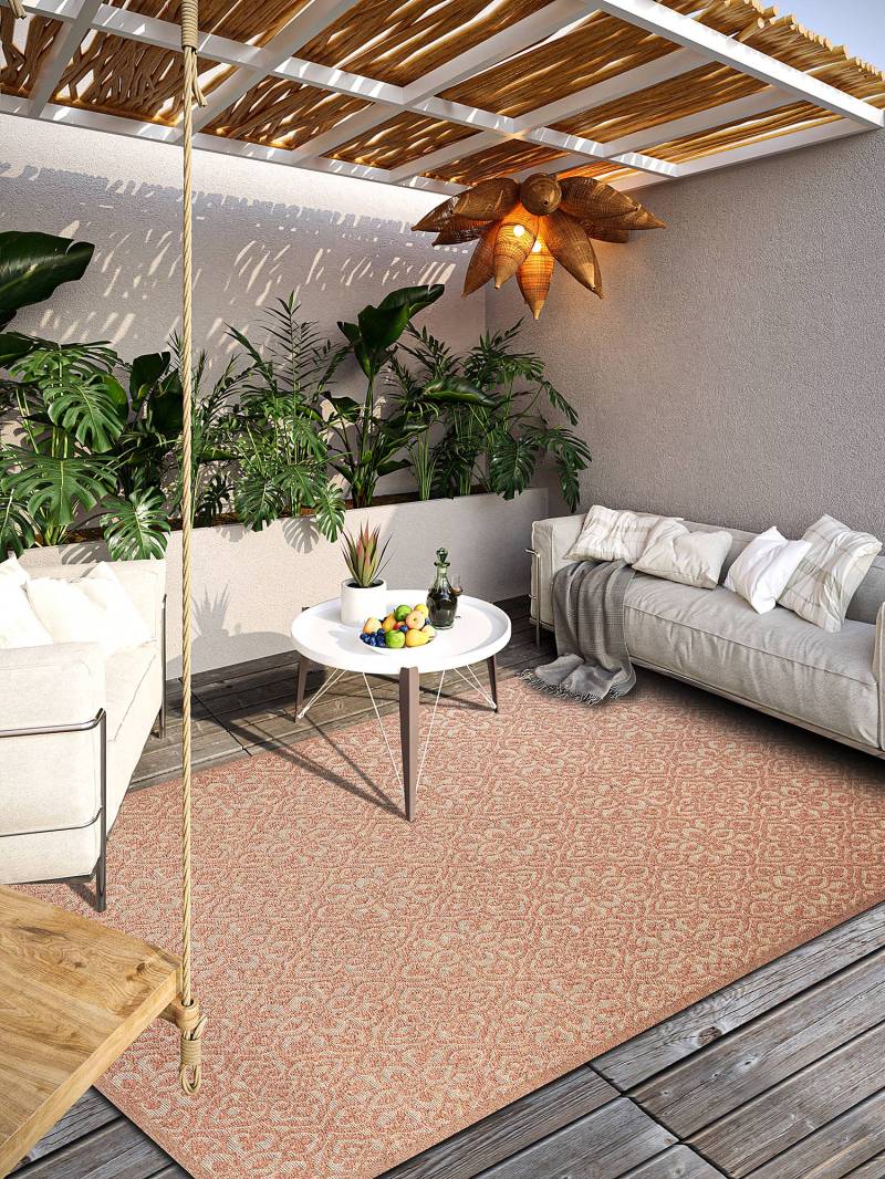 home24 In- & Outdoorteppich Julie Kupfer/Kupfer Recyceltes Polyester 200 x 290cm von home24
