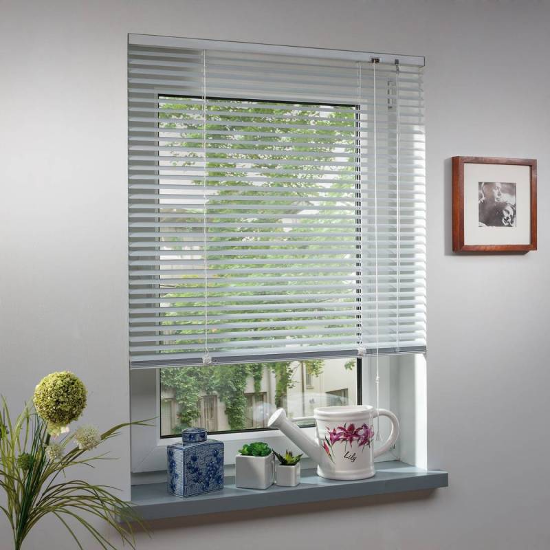 home24 Jalousie Klemmfix I 50 x 160 x 2cm Weiß Aluminium - Weiß von home24